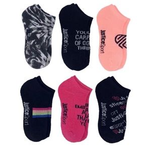 Justice 6pair girl socks Size Large 4-10